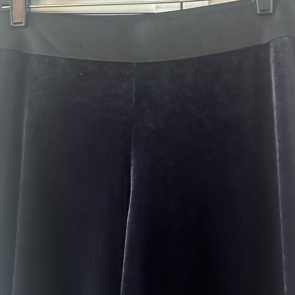 Alfani Wide Leg Pull On Stretchy Blue Velour Lounge Pants Small Quiet Luxury - Picture 4 of 7